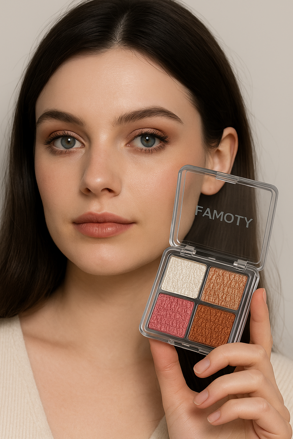 Palette Highlighter FAMOTY - 4 couleurs scintillantes