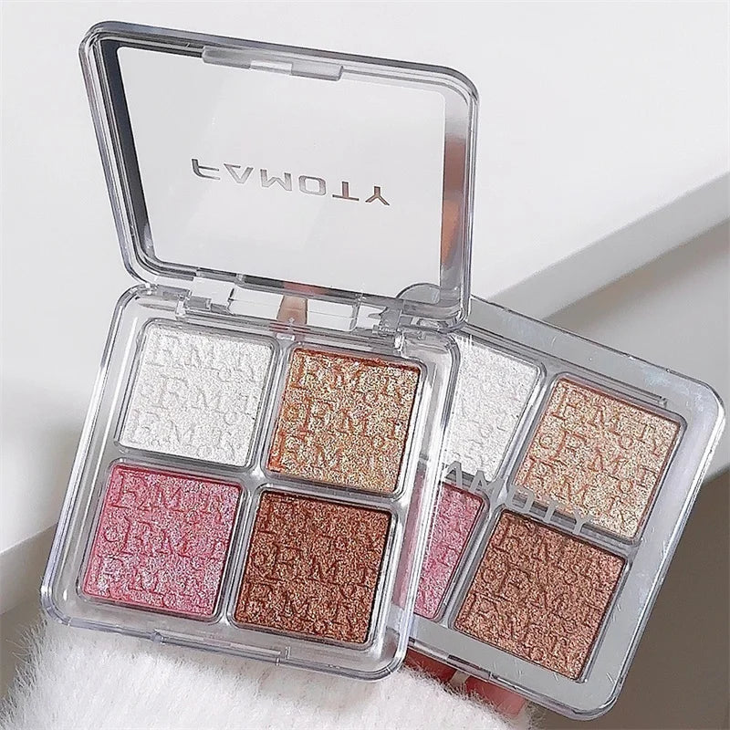 Palette Highlighter FAMOTY - 4 couleurs scintillantes